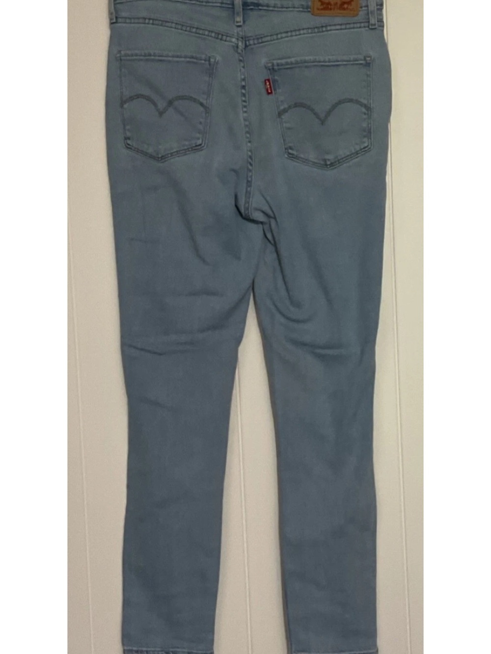 Levi's Light Blue Ripped Straight-Leg Women's Jeans - Picture 4 of 7